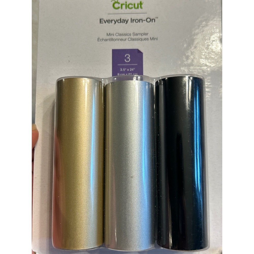 Cricut Everyday Iron-On Mini Classics Sampler Gold Silver Black 3.5x24 2006226 - Picture 3 of 5
